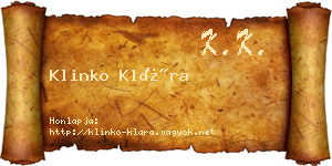 Klinko Klára névjegykártya