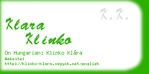 klara klinko business card